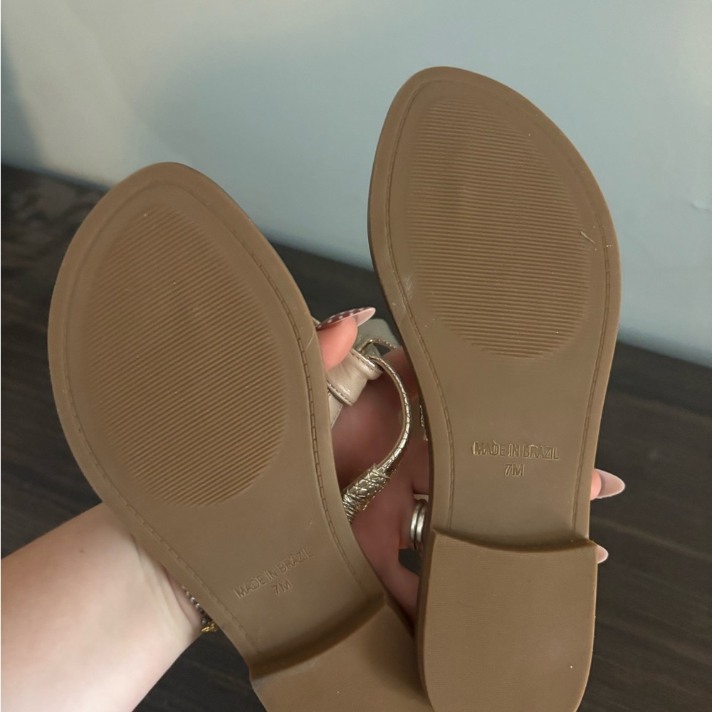 Steve Madden Gold Strappy Sandals - Picture 3 of 3